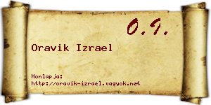 Oravik Izrael névjegykártya